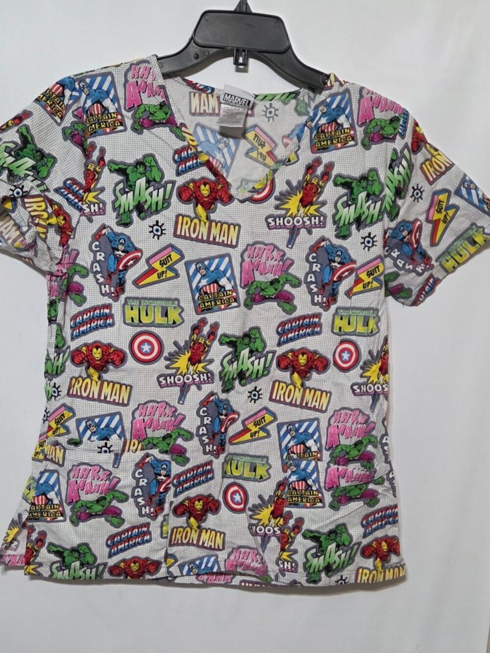 Marvel Avenger Super Hereos Women's Scrub Top Size Small